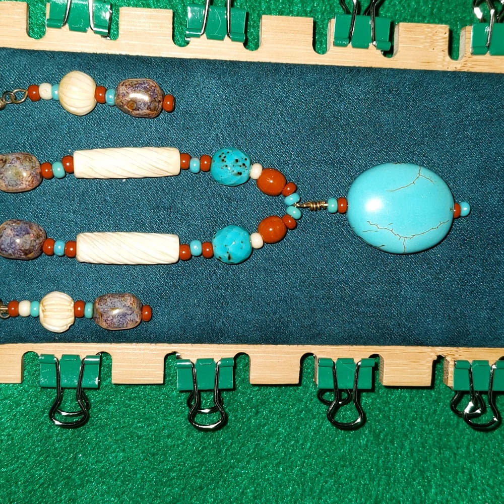 A237 🔥 5 For $35 🔥 Turquoise Necklace & Pierced Earring Set